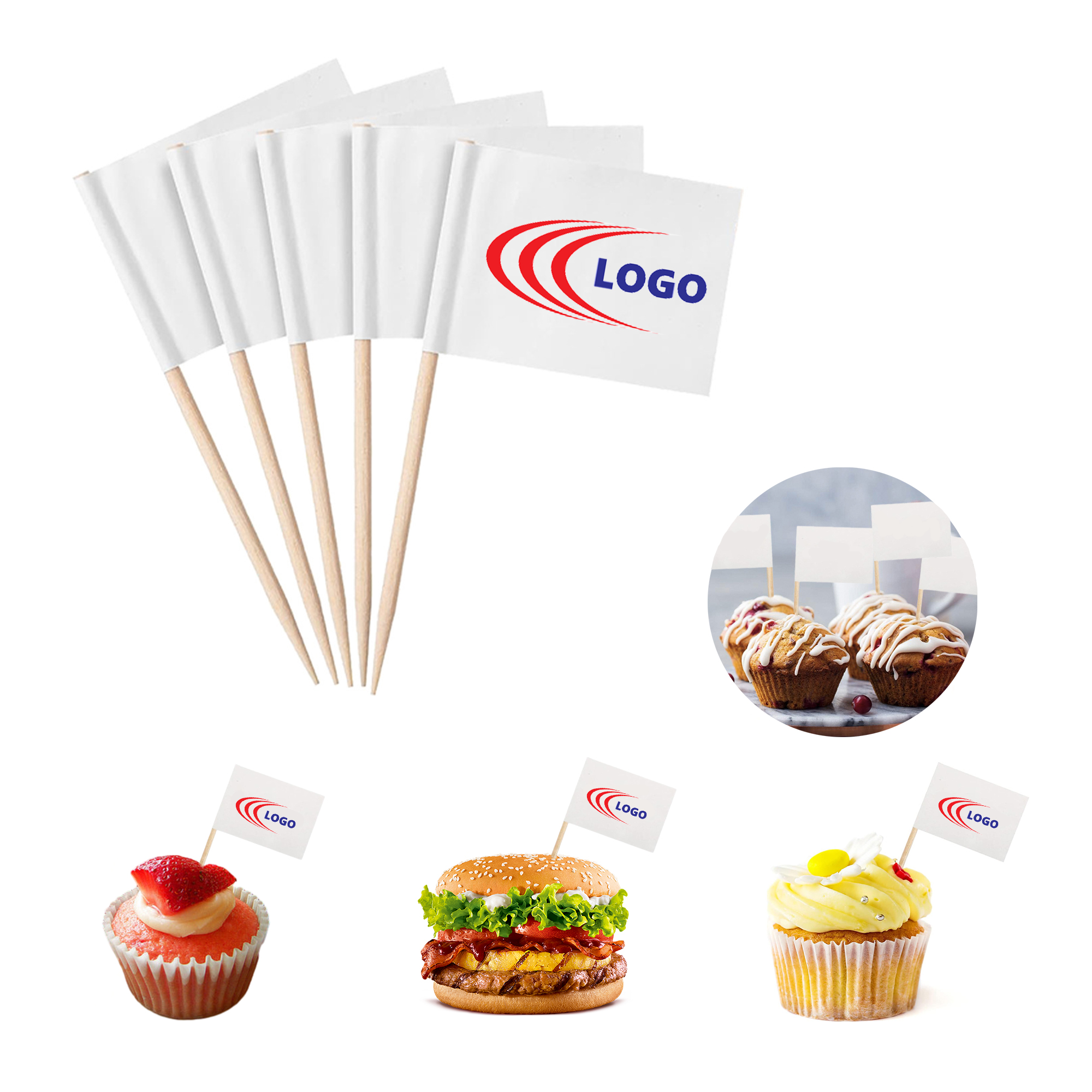 MOQ 100pcs Full Color Custom Toothpick Flag 2