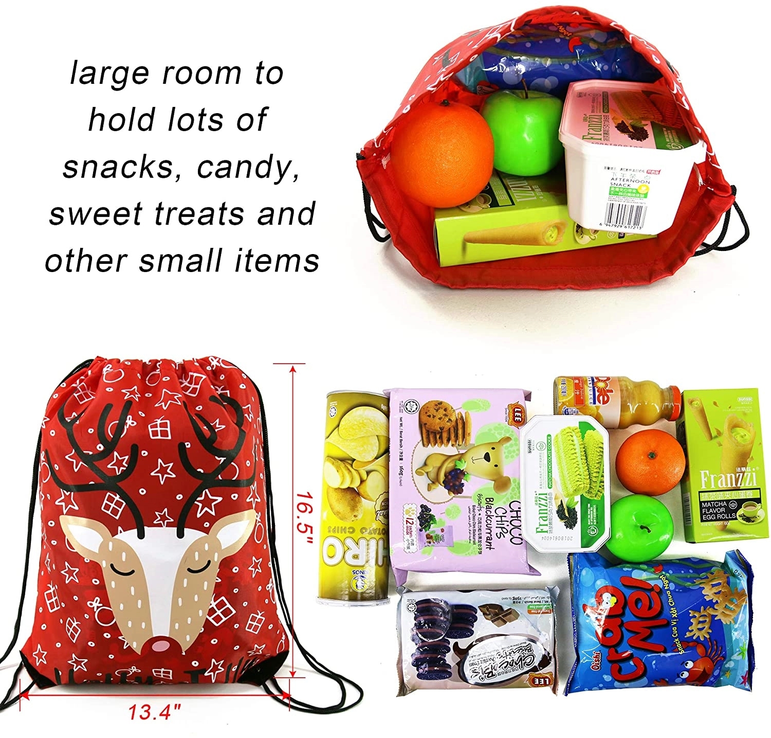 210D Christmas Drawstring Backpacks 3