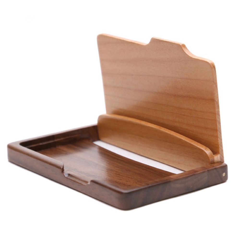 Walnut Solid Wood Business Card Box 1