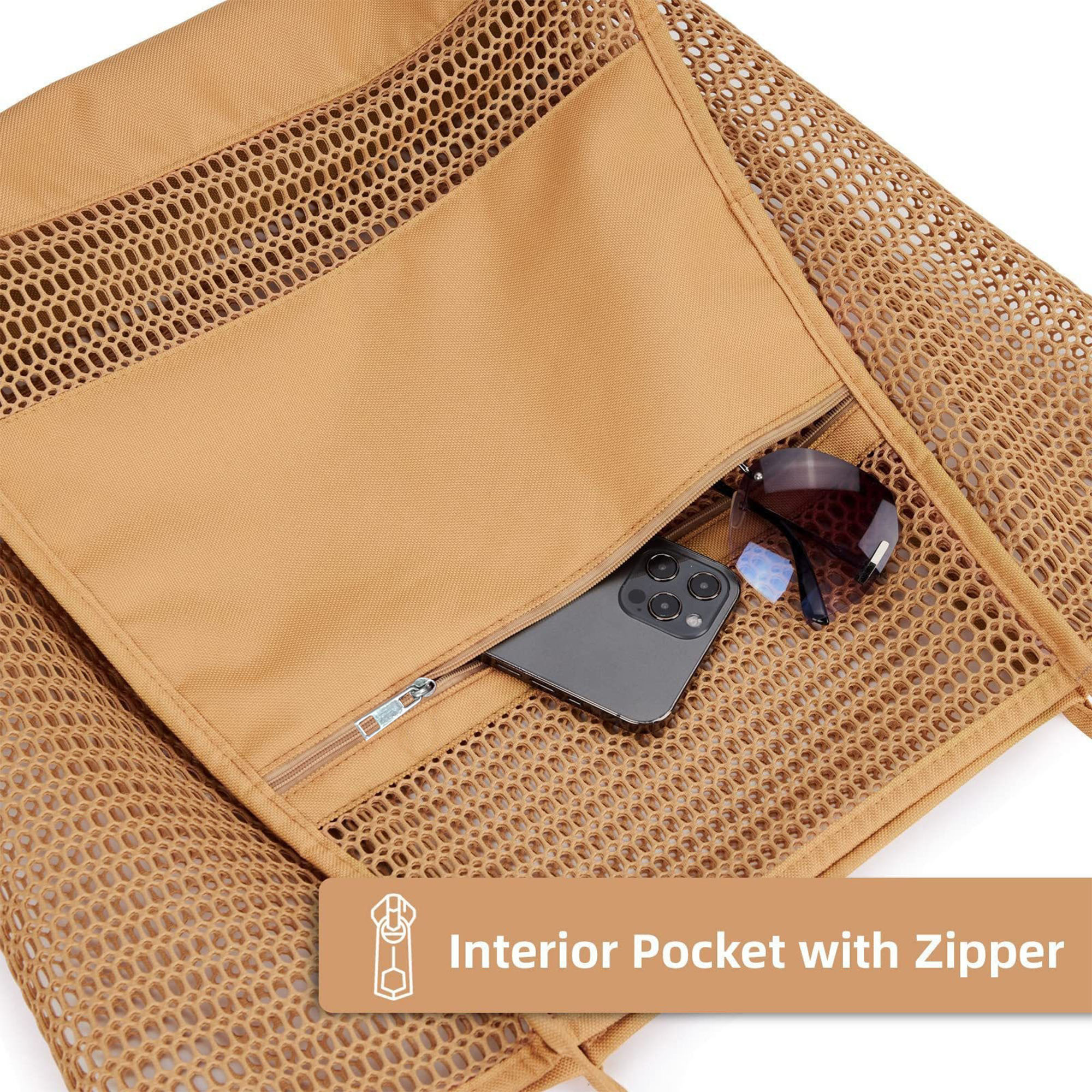 Dual-Layer Mesh Beach Tote Bag 2