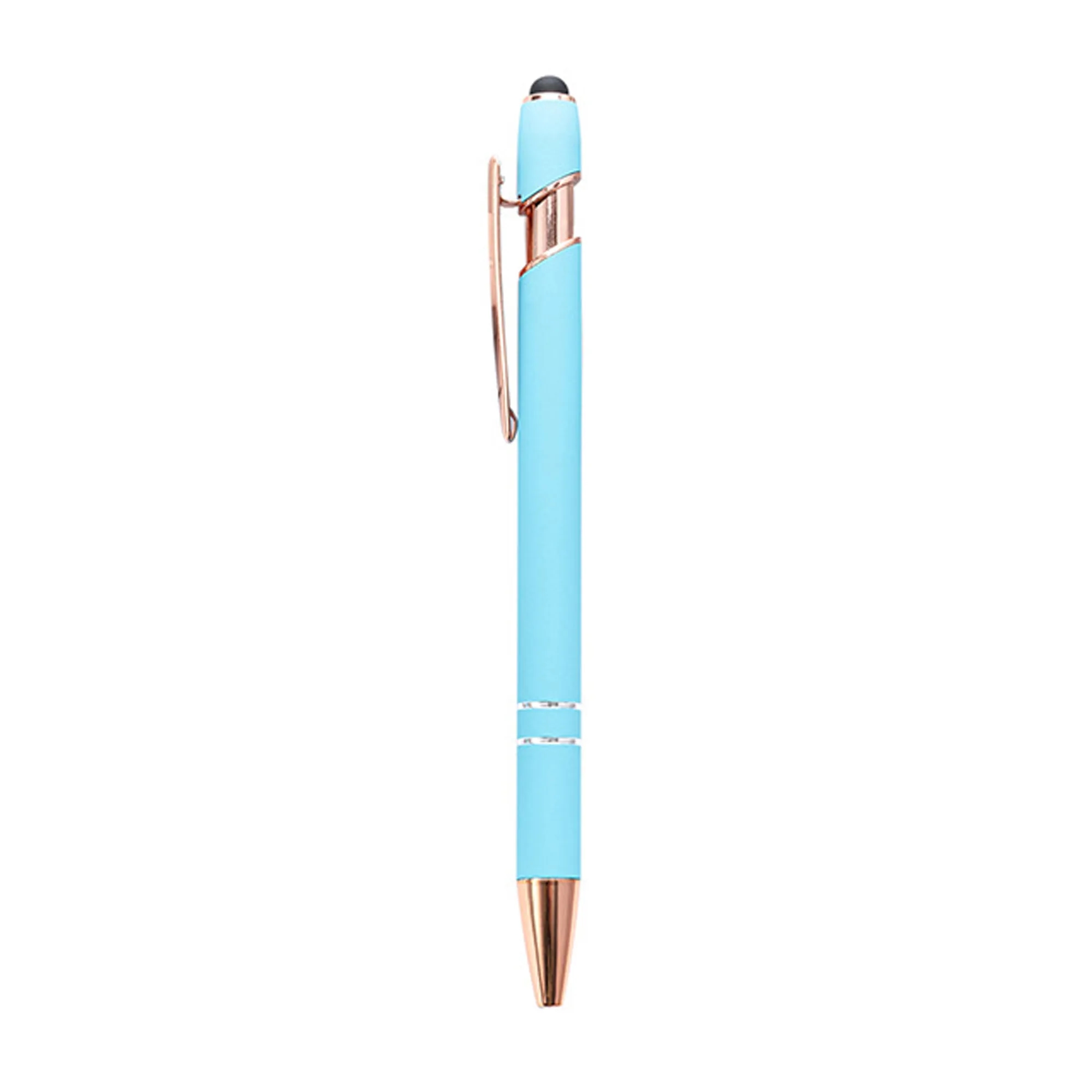 Soft Touch Rose Gold Trim Metal Pens 3
