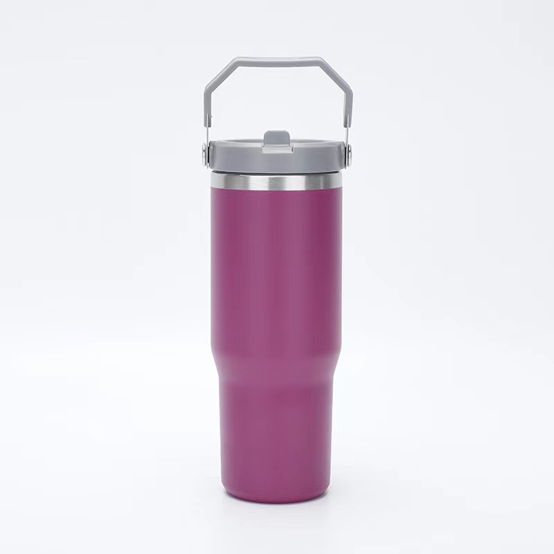 30 Oz. Vacuum Tumbler w/ Handle & Flip Straw Lid 8