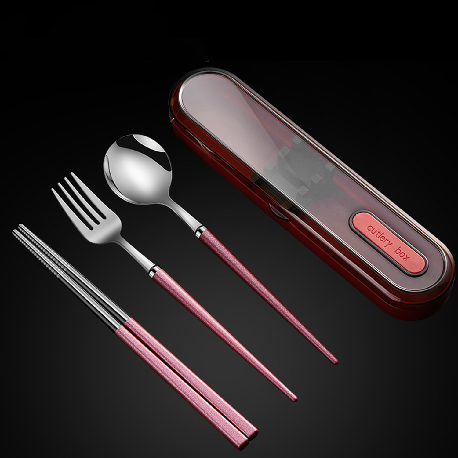 Chopsticks Fork Spoon Dinnerware Set with Box 7