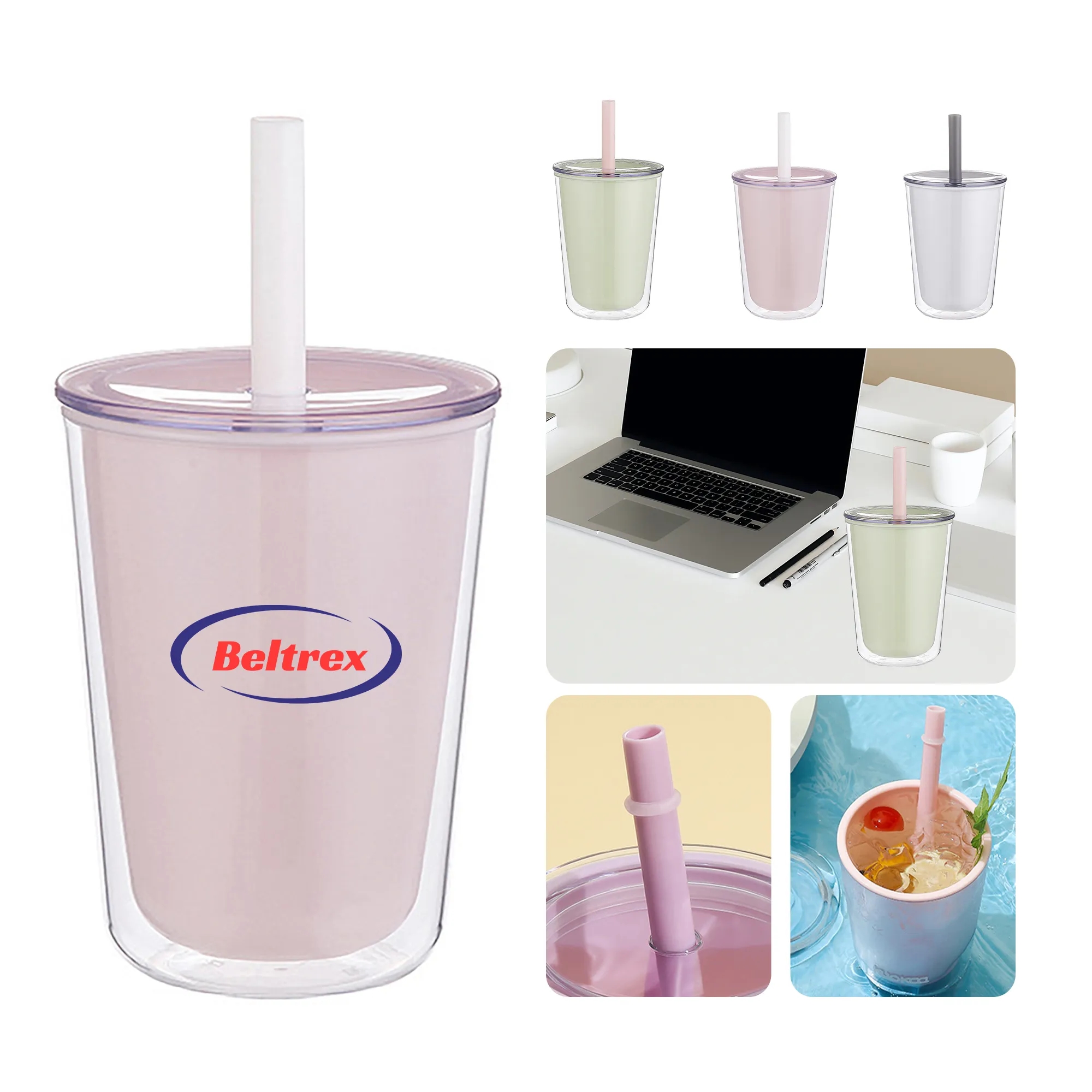 MOQ 24 Double-Layer Straw Cup with Heat Resistance 3