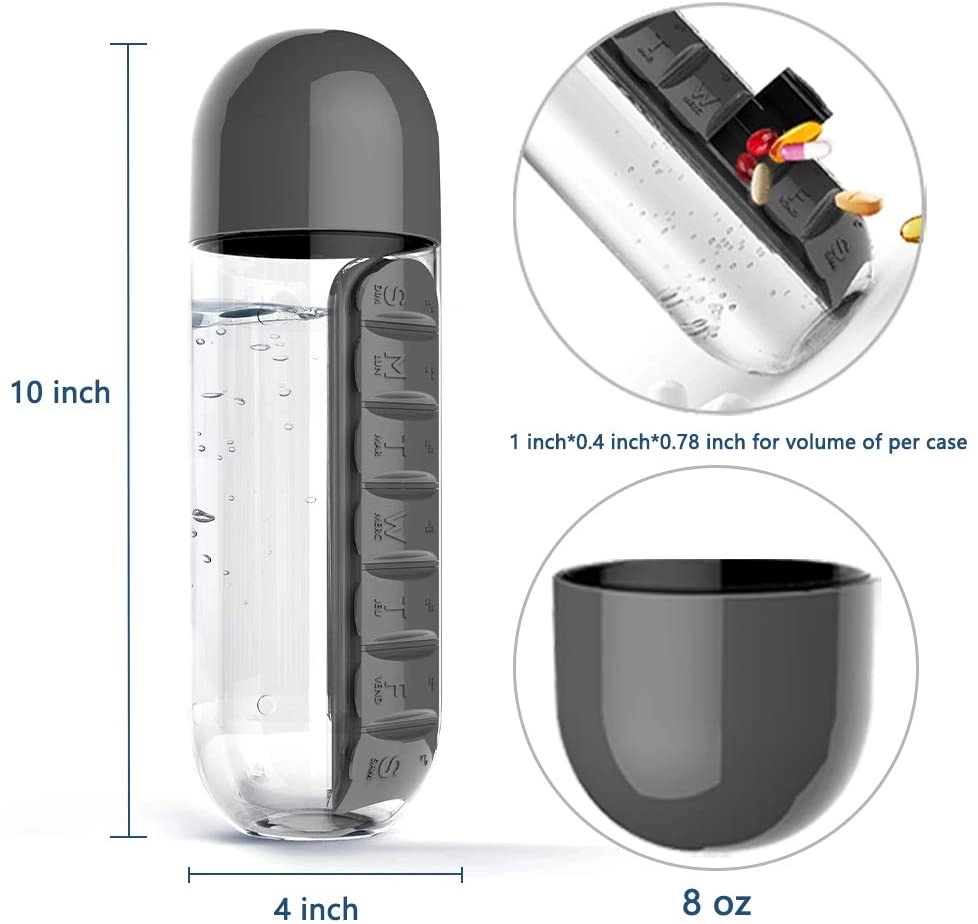 Pill Box Organizer Water Bottle 4