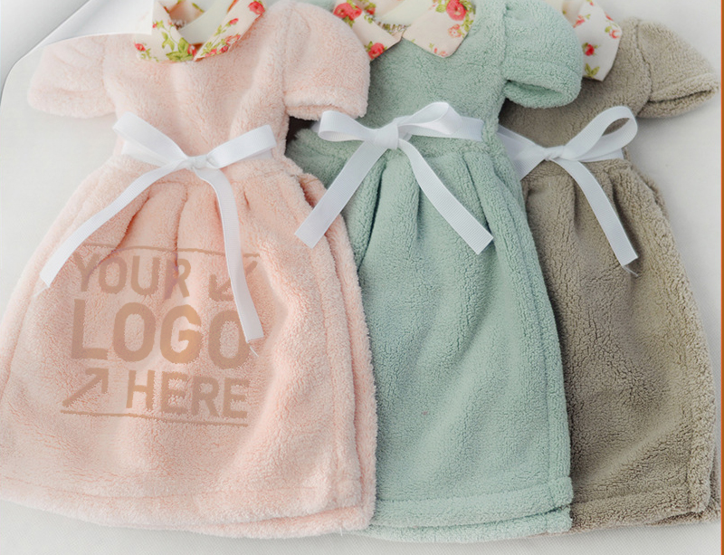 Cute Fuzzy Fleece Skirt Children Hand Towel 3