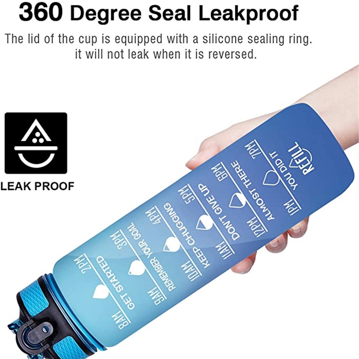 Sport Drinking Water Bottle With Time Marker 4