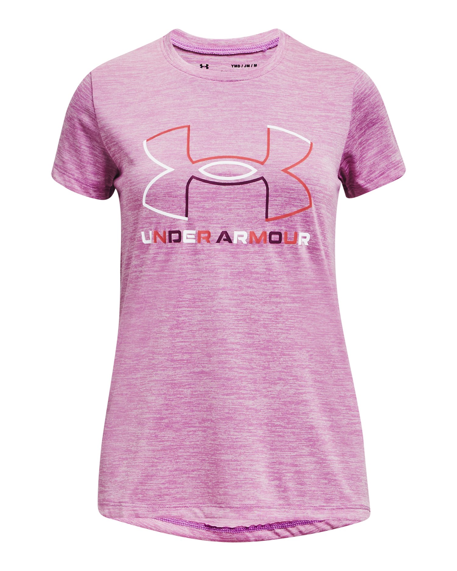 UA Tech Big Logo Twist Girls' Short Sleeve 10