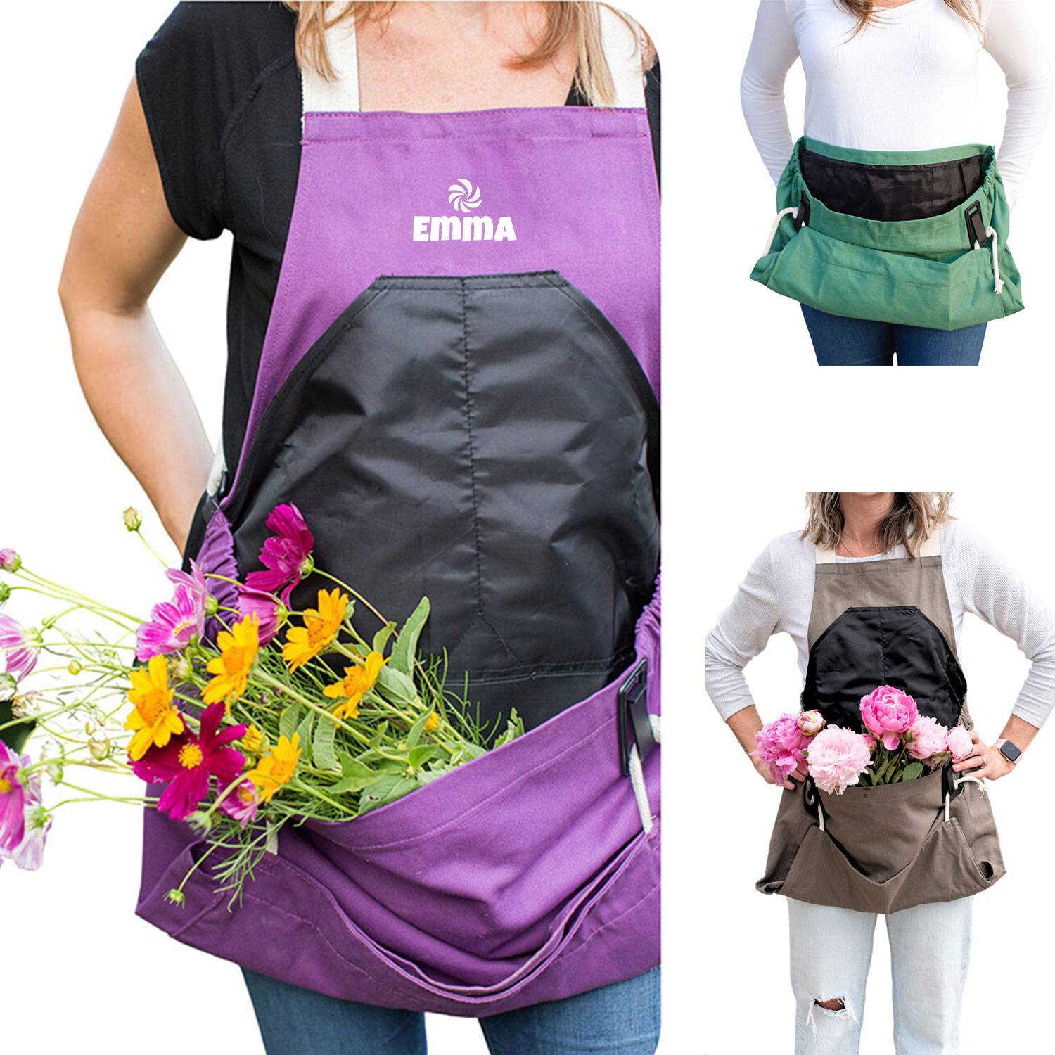 Adjustable Cotton Canvas Gardening Apron w/ Pockets 1