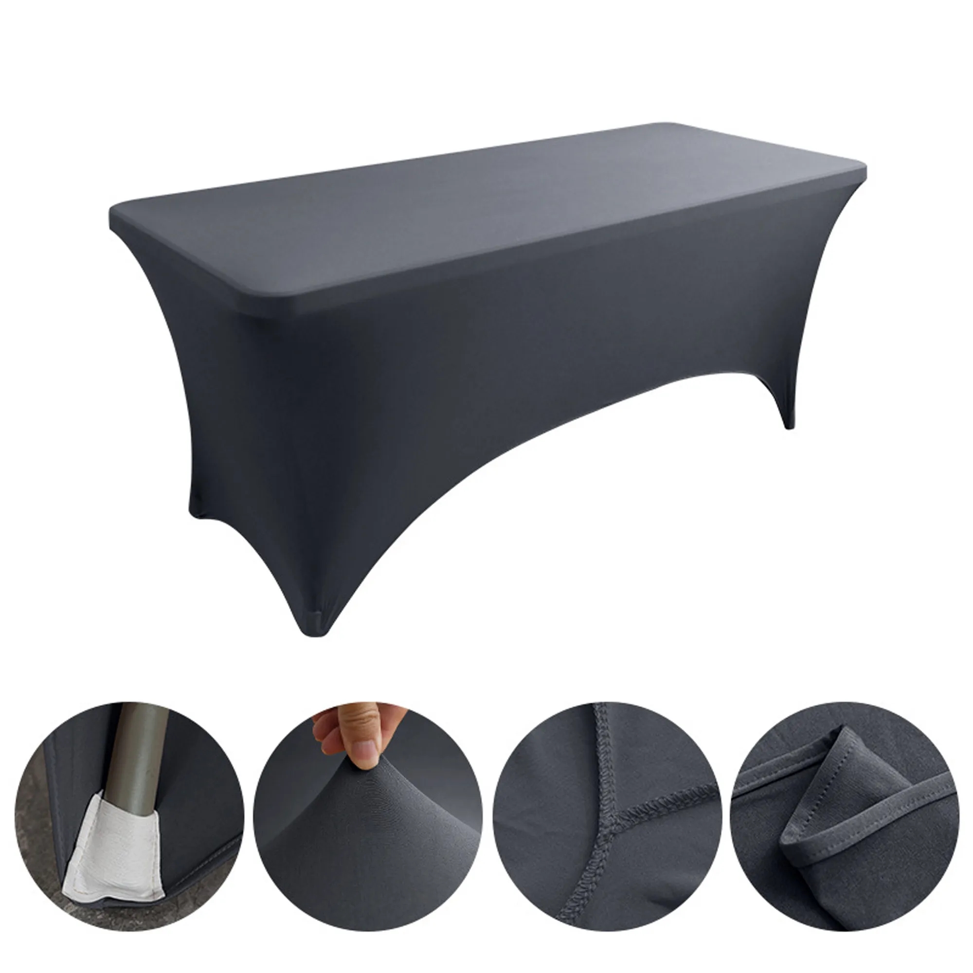 MOQ 1 6ft Polyester Stretch Tablecloth 2