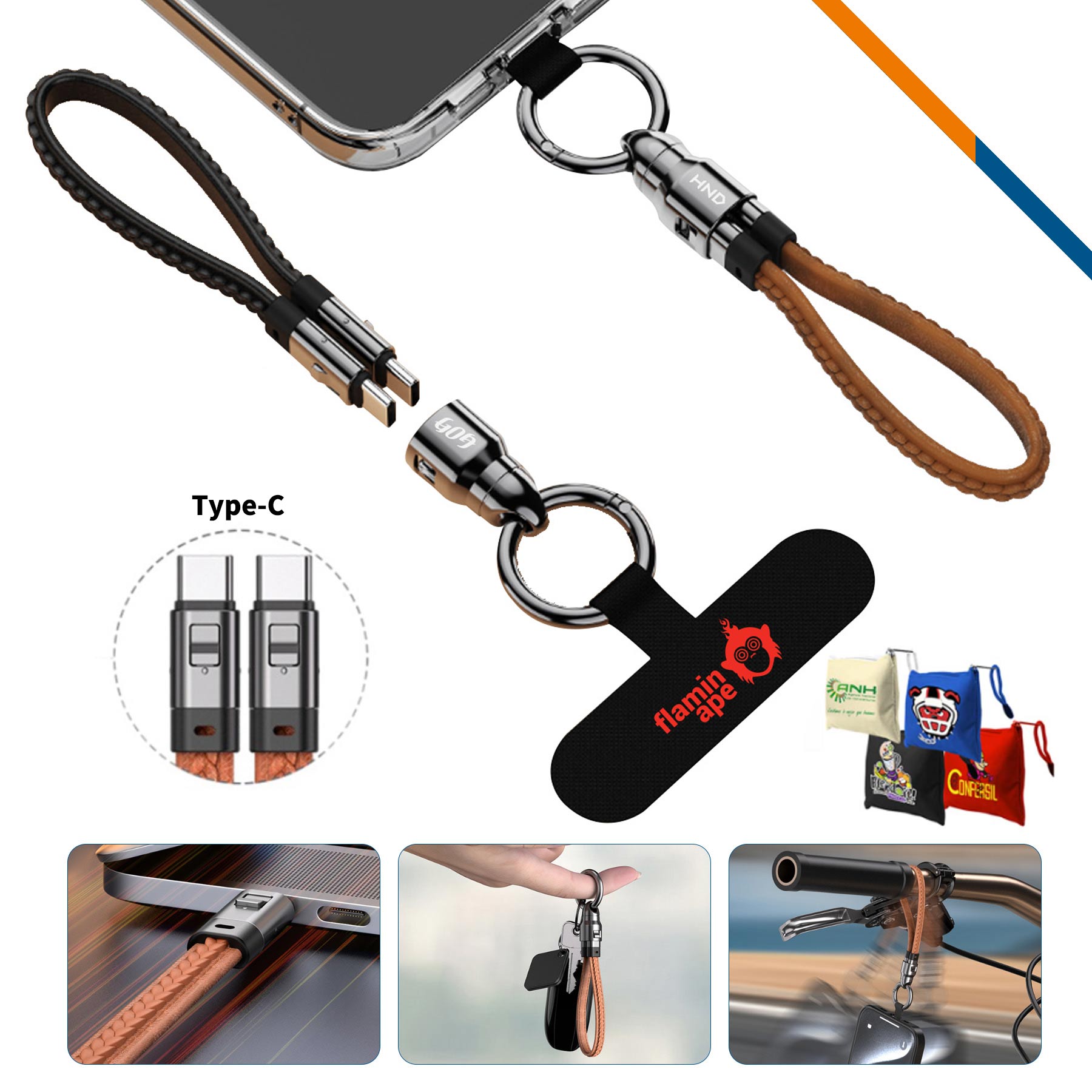 Knot Phone Tether Wristlet Fast Charging Cable 4