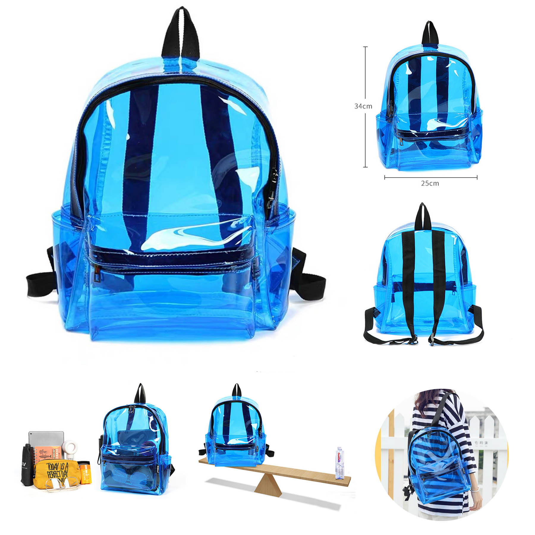 Colorful Clear PVC Backpack 1