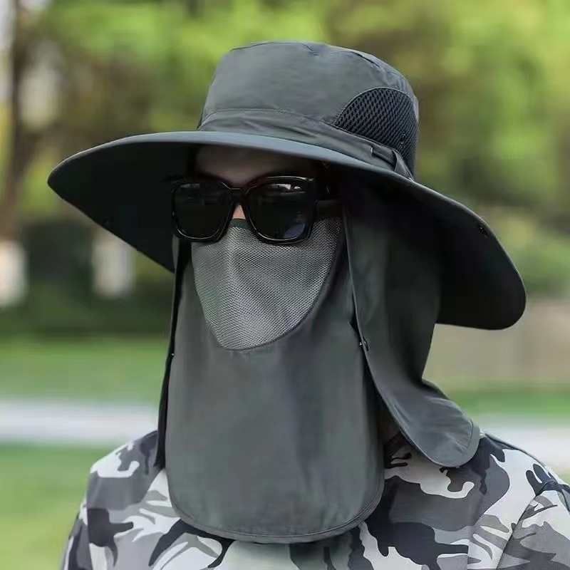 Unisex Outdoor Sun Hat with Face Cover and Neck Flap 4