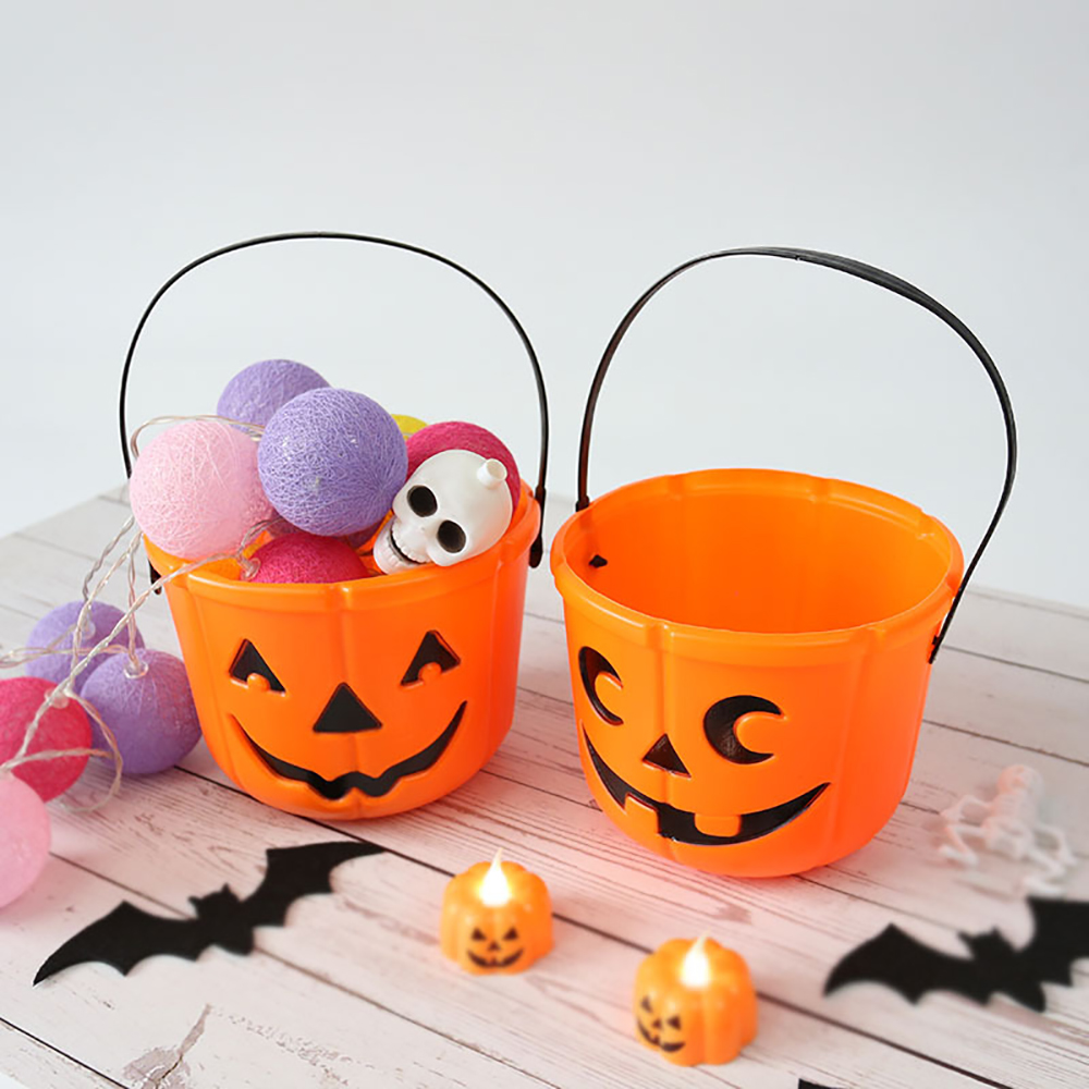 Halloween Prop Pumpkin Bucket Hand Basket 2