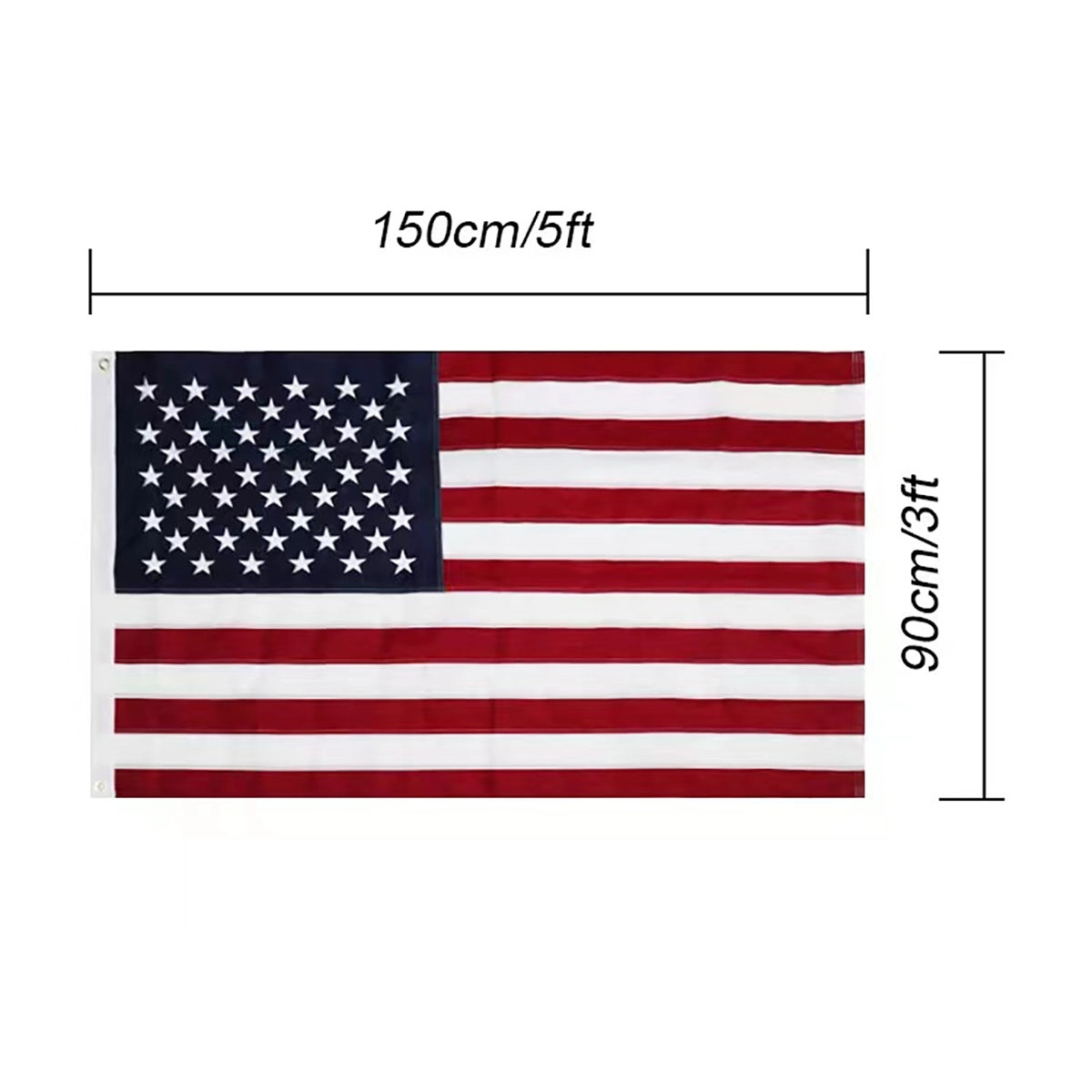 American Flag With Embroideried Stars 3