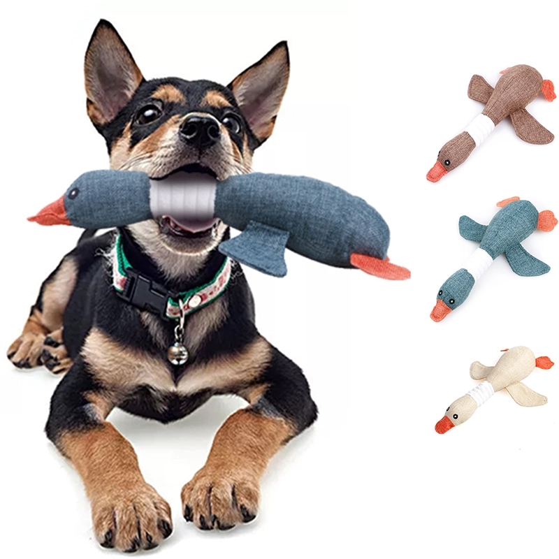 Pet Goose Sounding Crinkle Dog Toy No Stuffing Animals 2