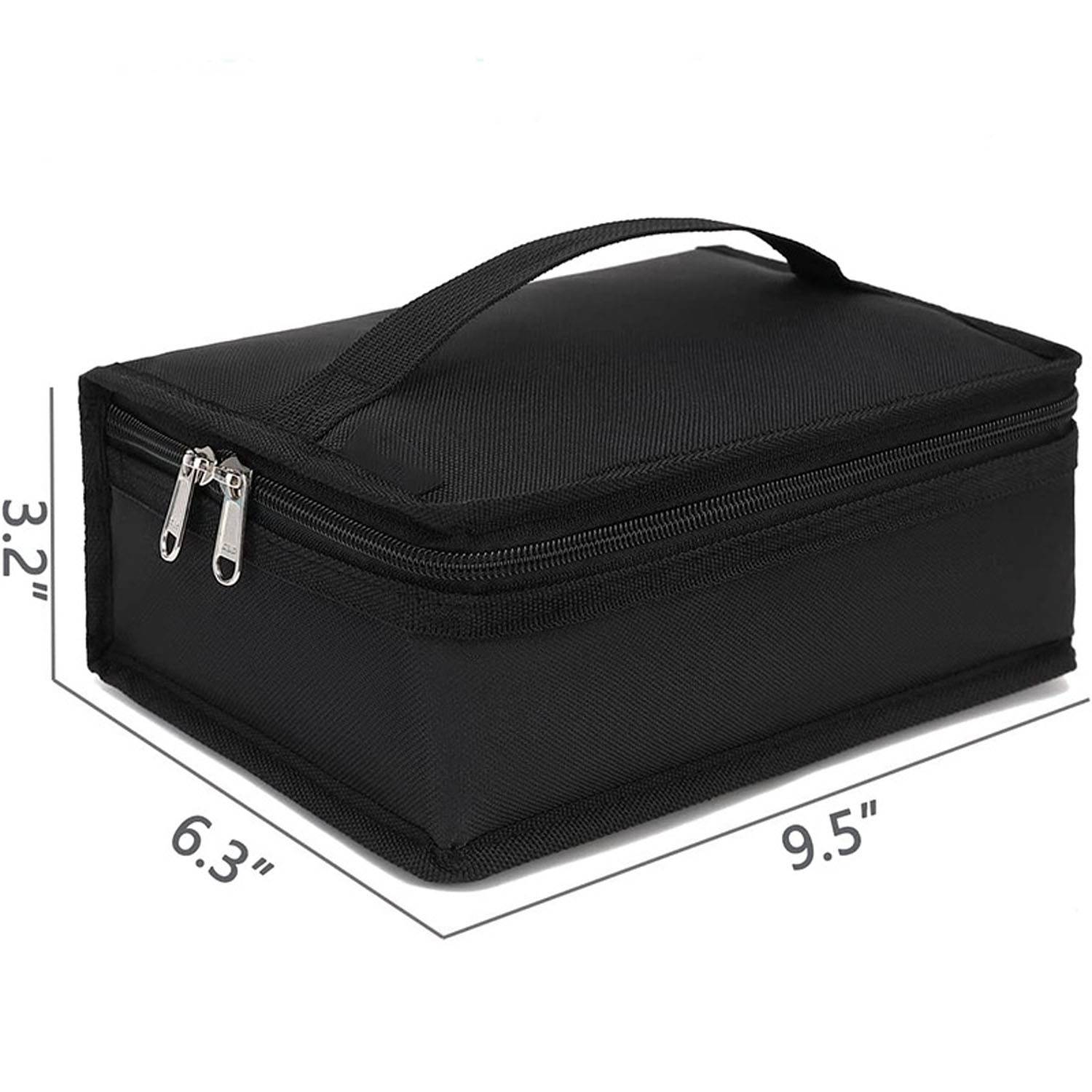 3 Can Compact Oxford Insulated Lunch Cooler Bag w/ Zipper 3