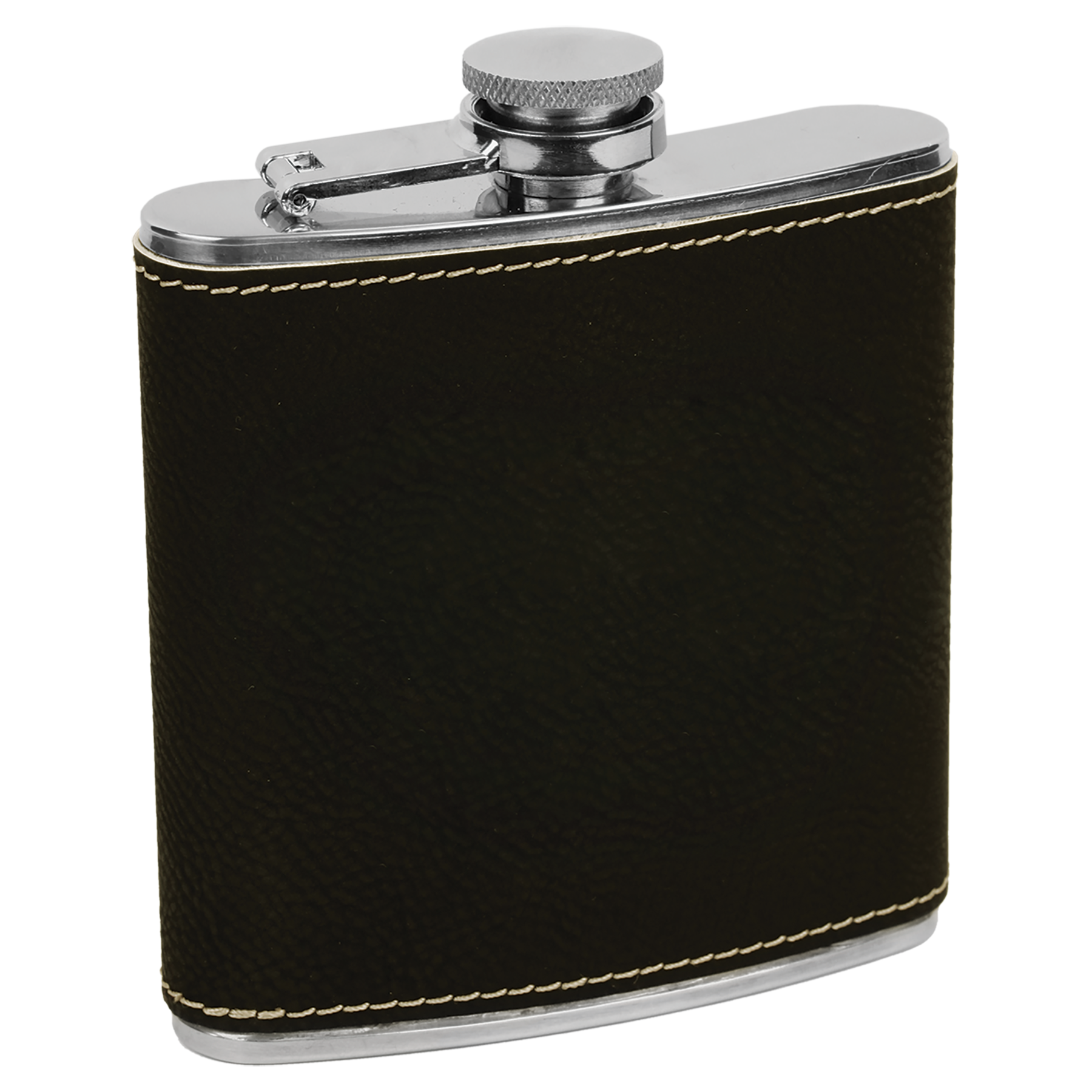 Laser Engraved Leatherette Stainless Steel 6oz Flask 10