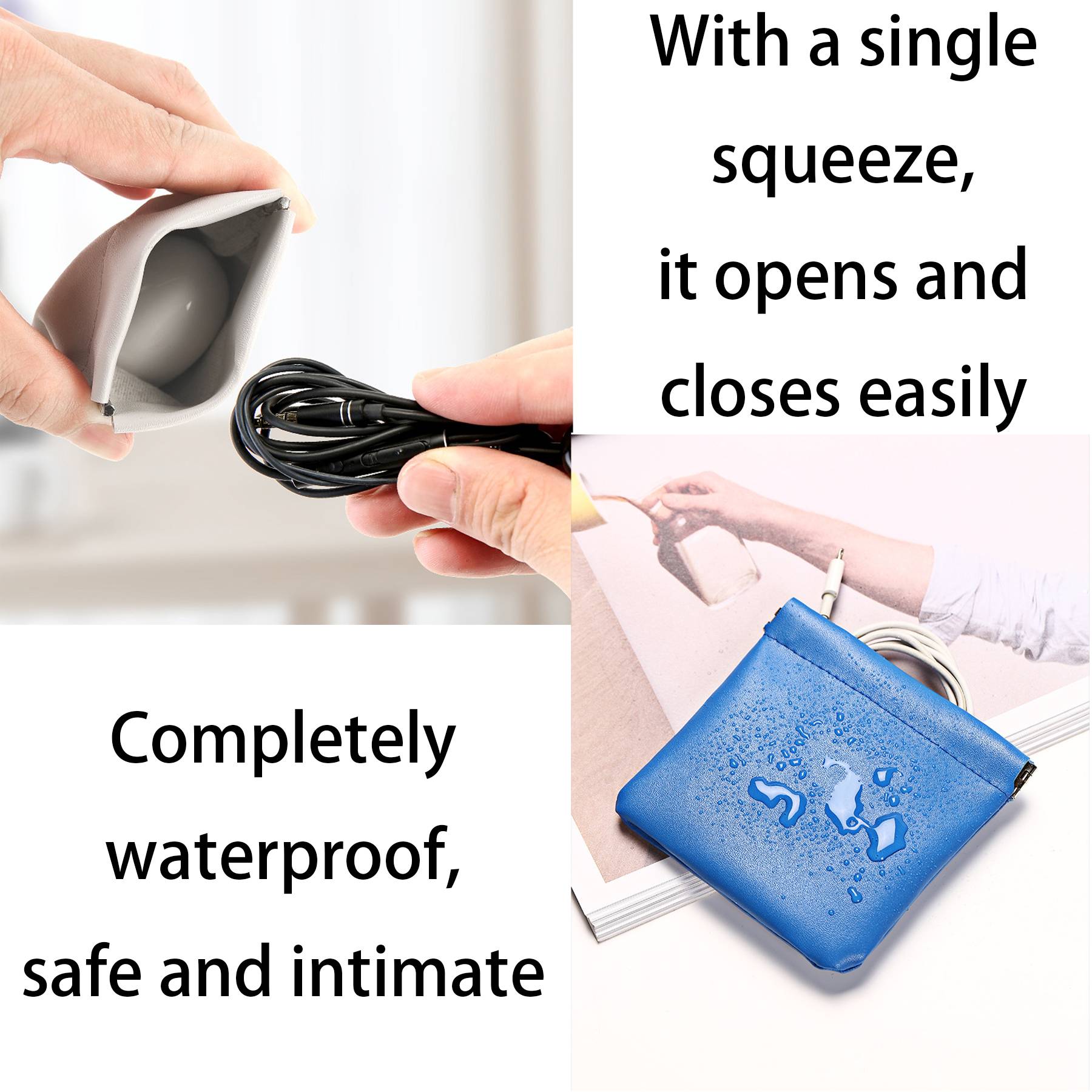 PU Headphone data cable mini storage coin purse 5