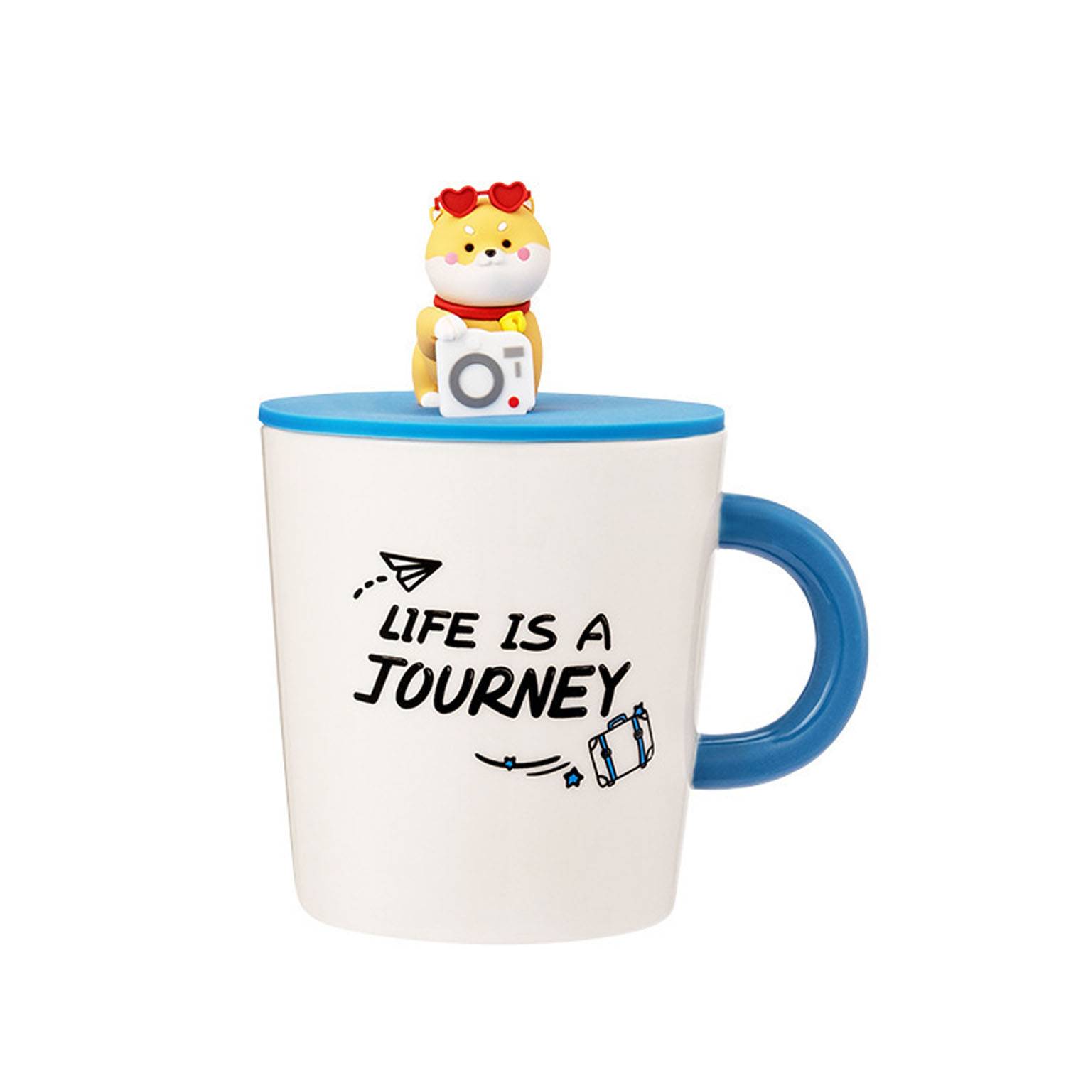 12oz Heat-Sensitive Color Changing Ceramic Mug w/Cartoon Lid 2