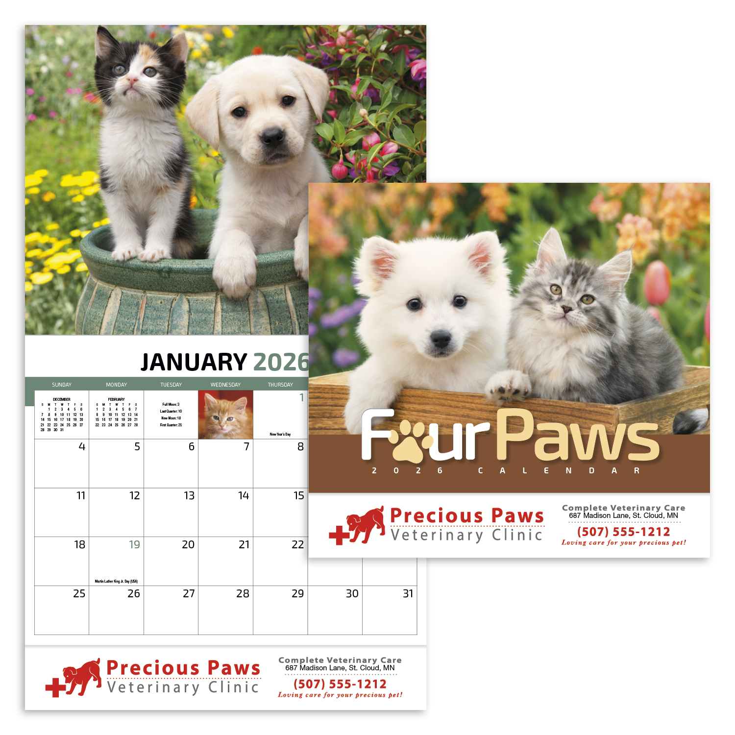 HotLine® Products Four Paws Appointment Calendar - Stapled 75