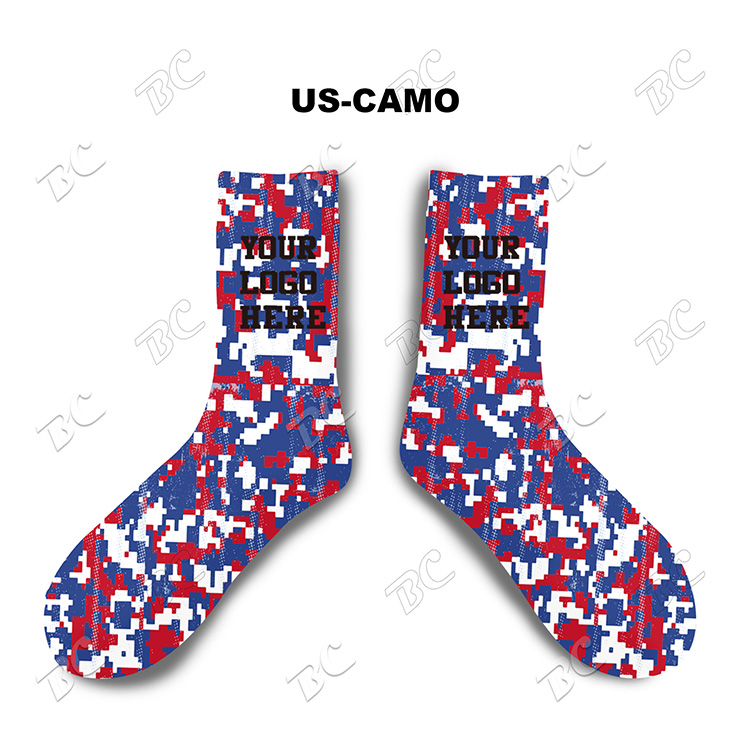 Flag Design Full Color Athletic Crew 8 Inch high Socks 3