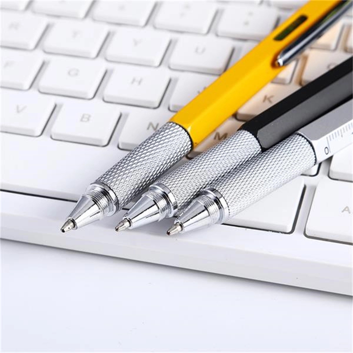 Protable Metal Multi tool Pen 6-in-1 Stylus Pen Ruler 4