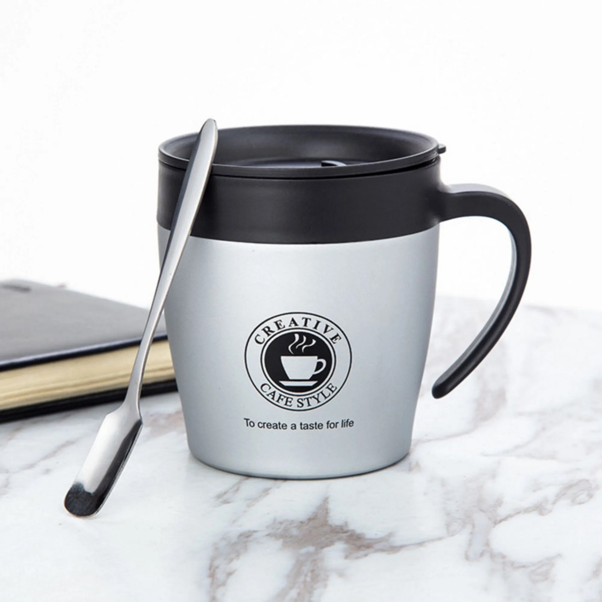 12 oz Double Wall Stainless Steel Thermos Travel Coffee Mug 2