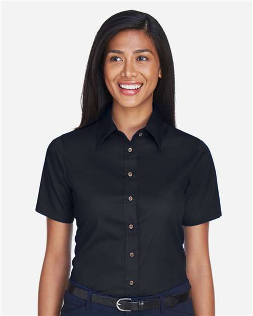 Women's Easy Blend™ Short Sleeve Twill Dress Shirt with Stain-Release - M500SW 23