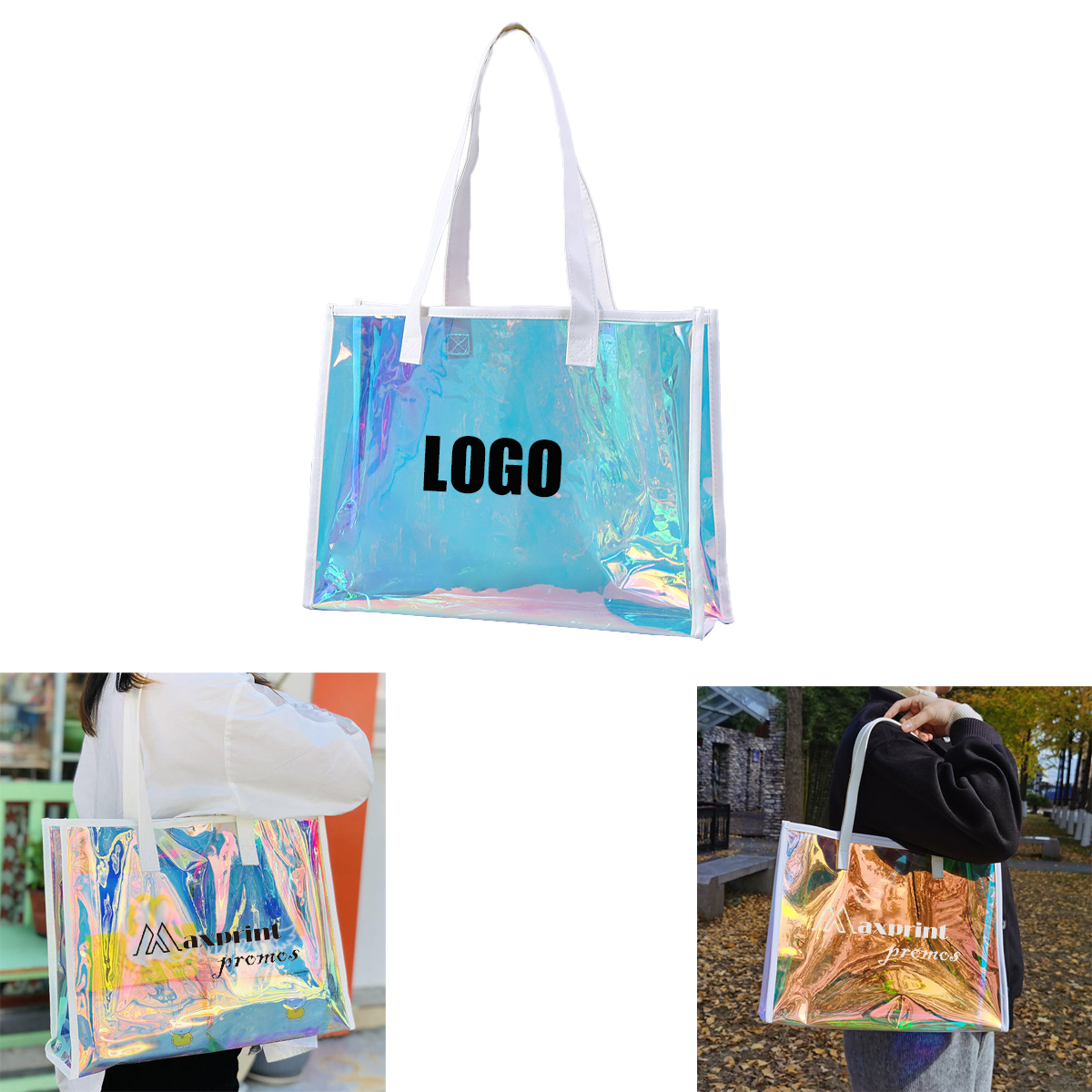 Clear Iridescent PVC Tote Bag 2