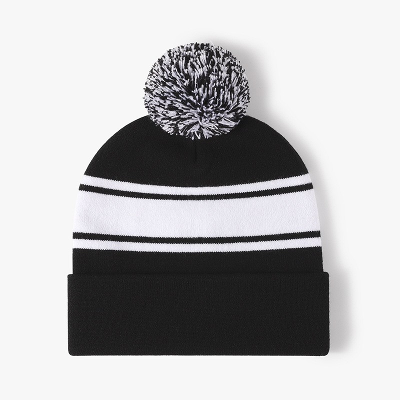 Knit Pom Beanie W/ Cuff 2
