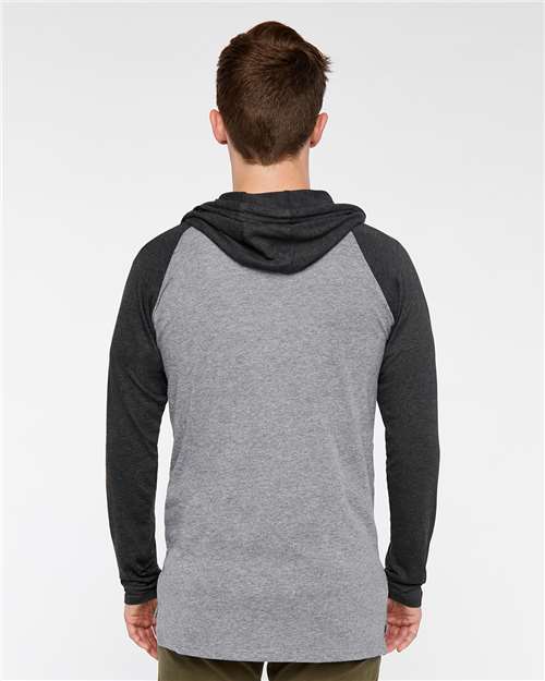 Unisex Fine Jersey Hooded Long Sleeve Raglan Tee - 6917 21