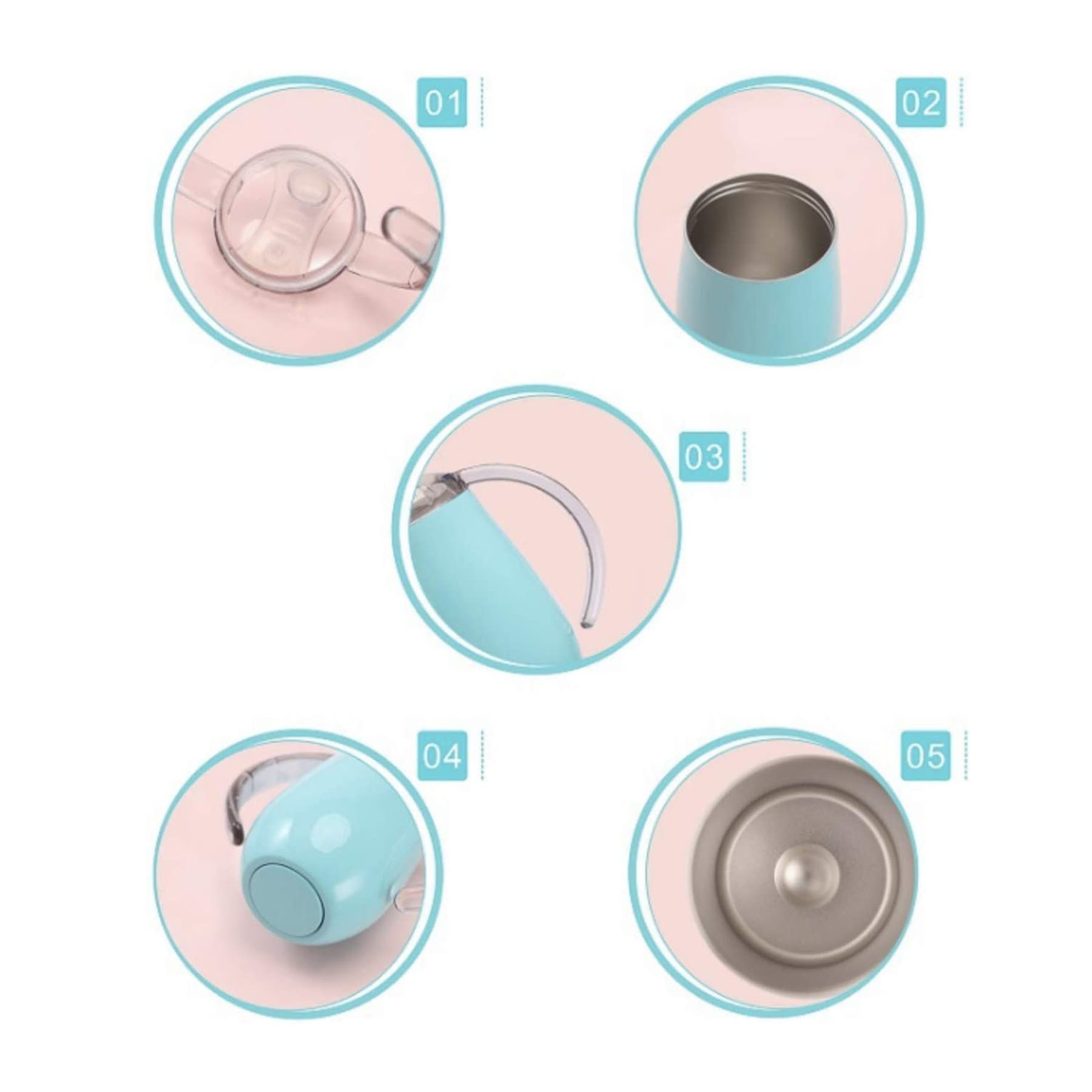10oz Stainless Steel Children's Insulated Cup with Handle 1