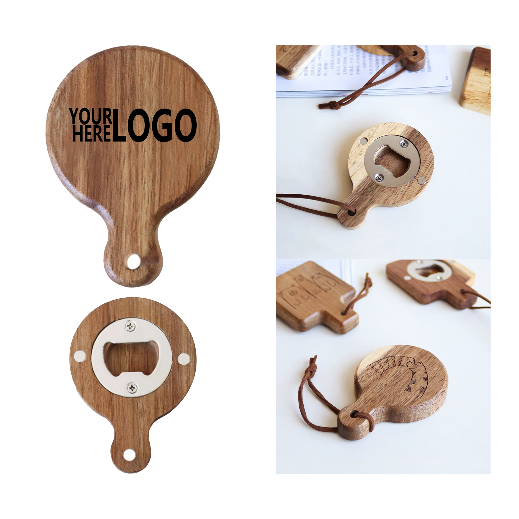 Magnetic Wooden Bottle Opener with Custom Options 2