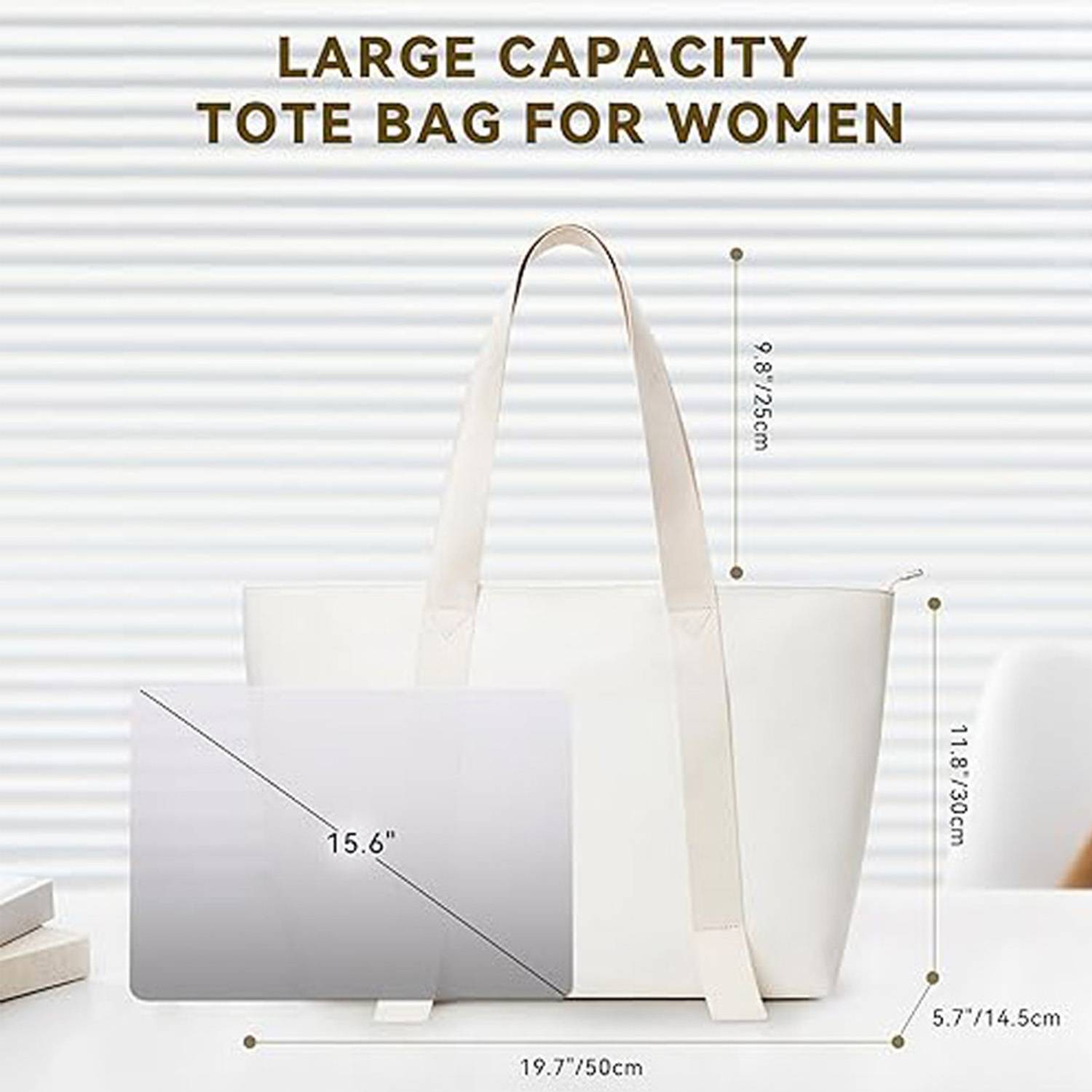 Large Capacity Nylon Tote Bag w/ Zipper Pocket, custom tote bag with logo imprint 3