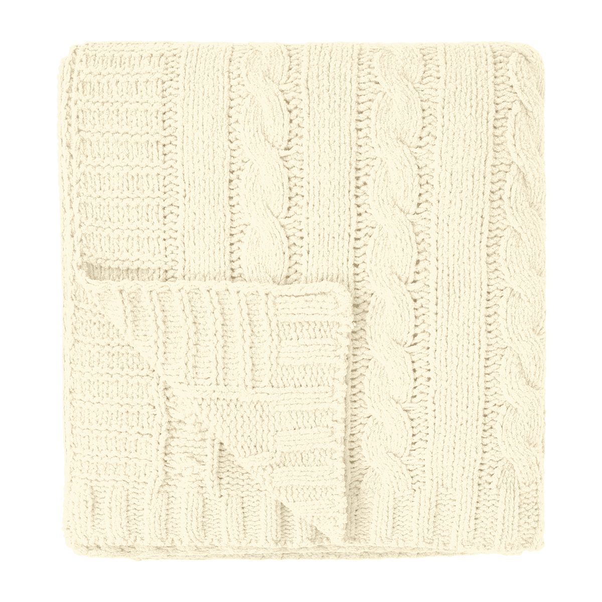 Cable Knit rPET Chenille Blanket 3