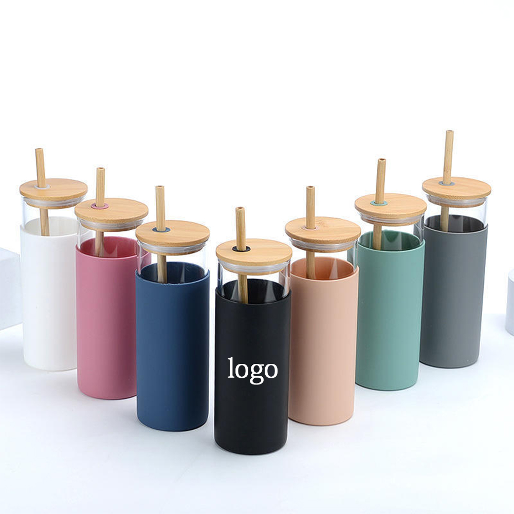 18Oz Glass Tumbler With Bamboo Lid 2