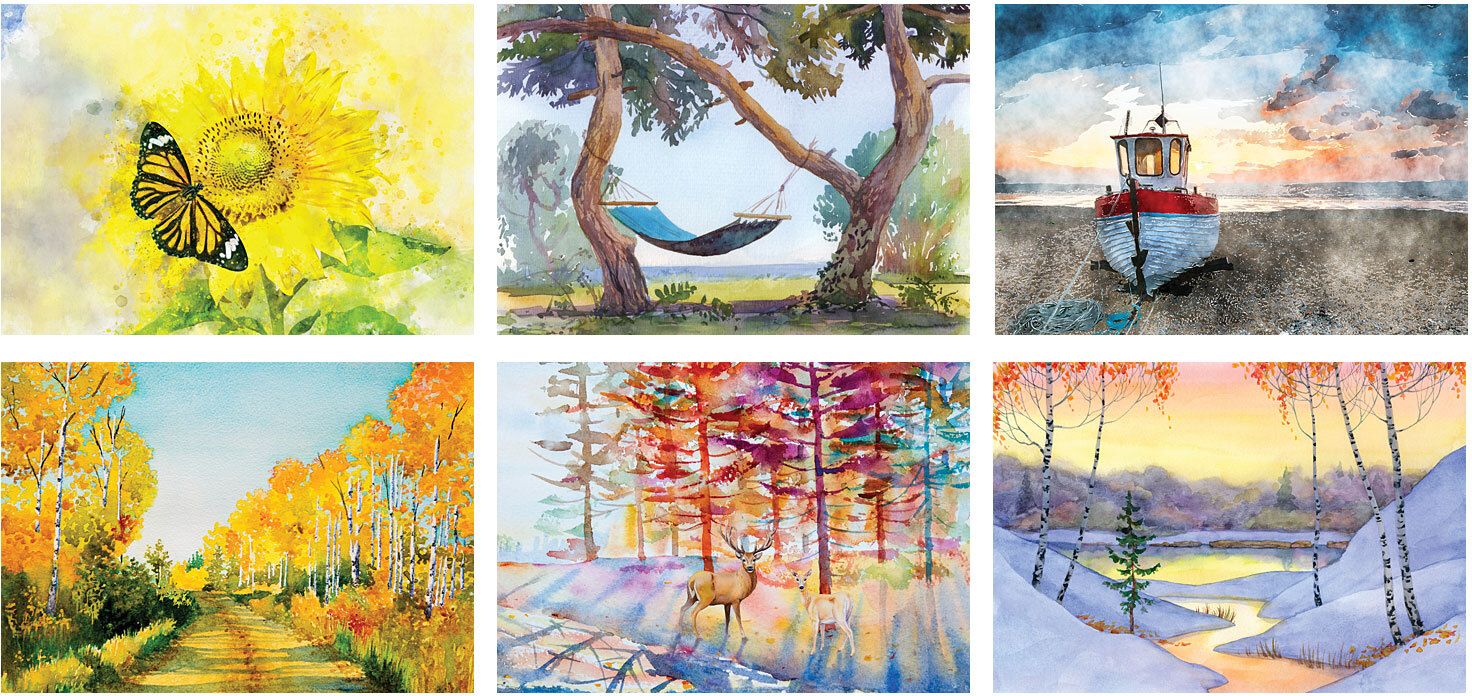 WATER COLOR SPIRAL WALL CALENDAR 22
