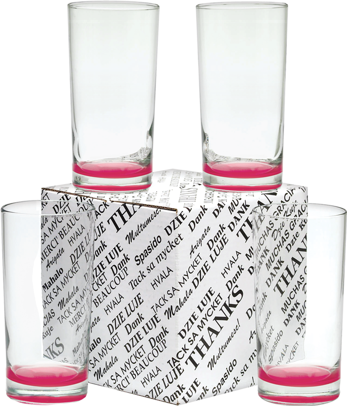 12 oz. Deluxe Beverage Thank You Set - Deep Etched 7