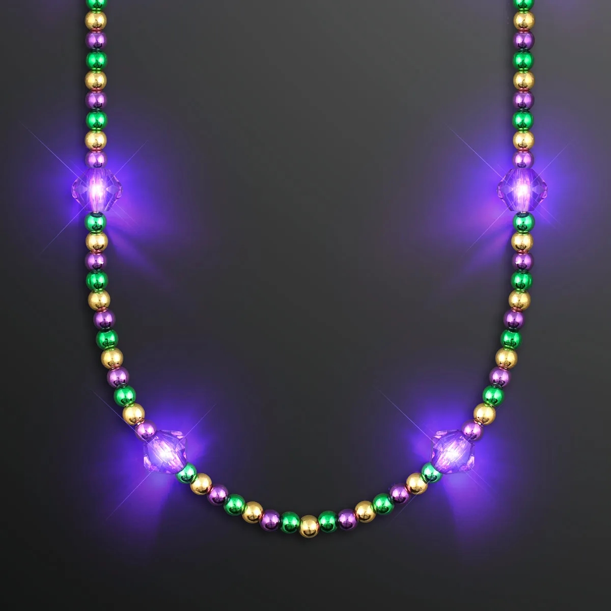 Royal Purple Light Jewels Mardi Gras Beads 1