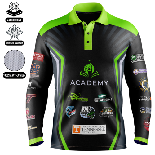 Unisex & Kids' Sublimation Long Sleeve Fishing Polo - 165G 2