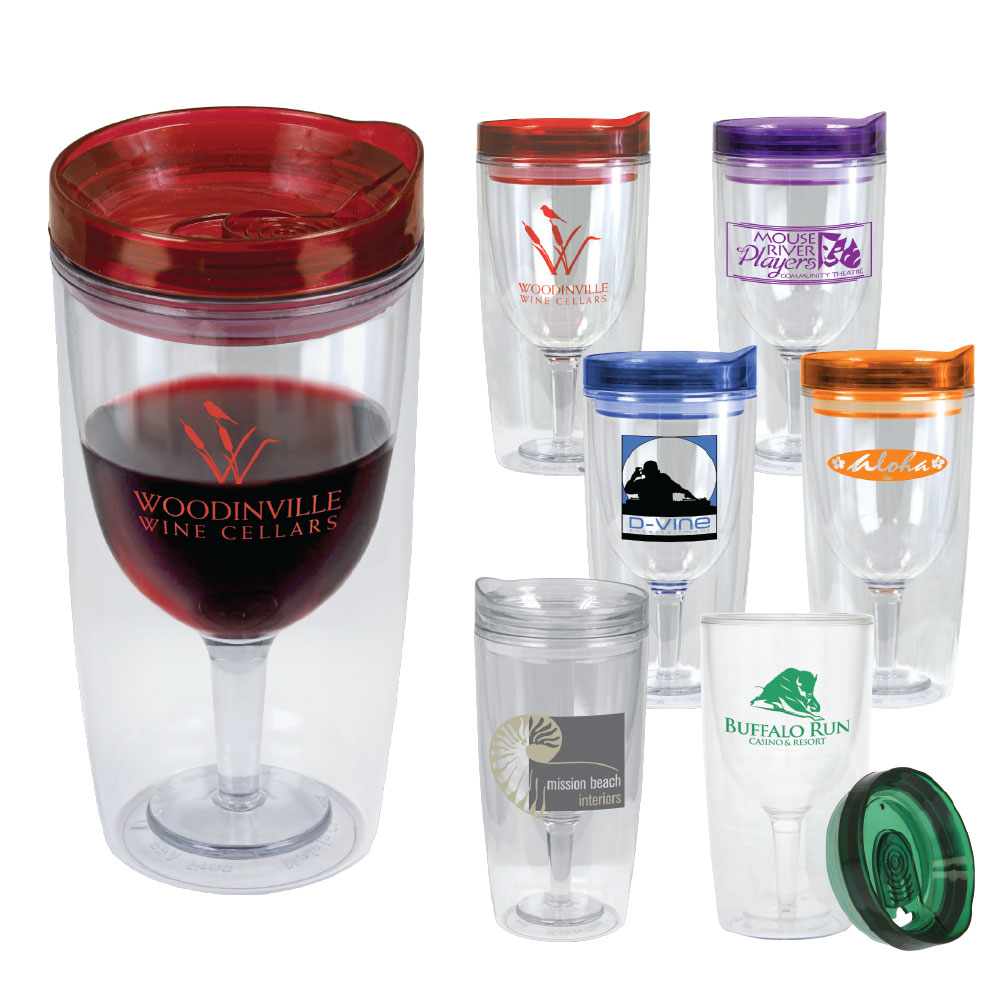 10 Oz. Merlot Mate Wine Glass Shaped Tumbler Cup