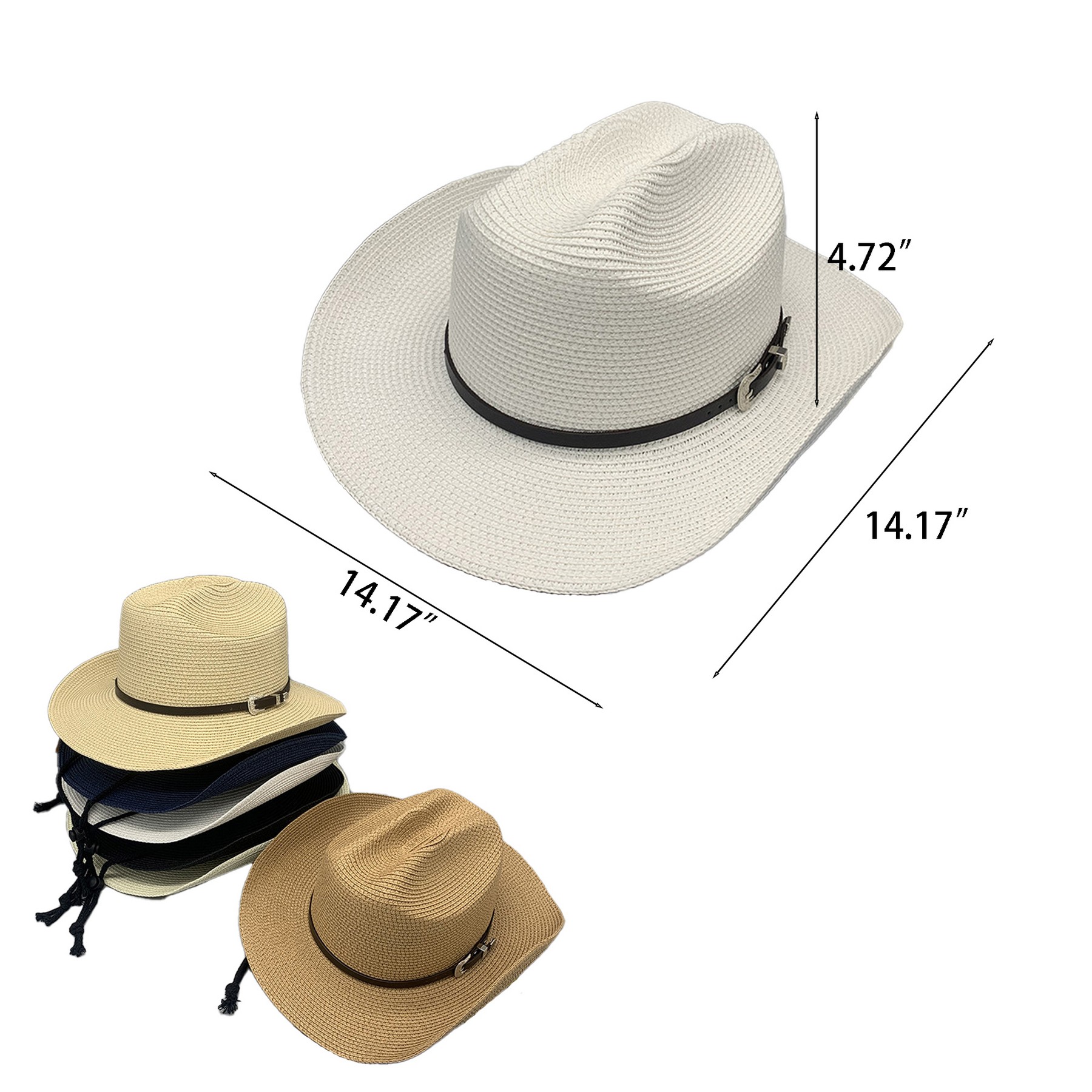 Collapsible Straw Cowboy Hat 7
