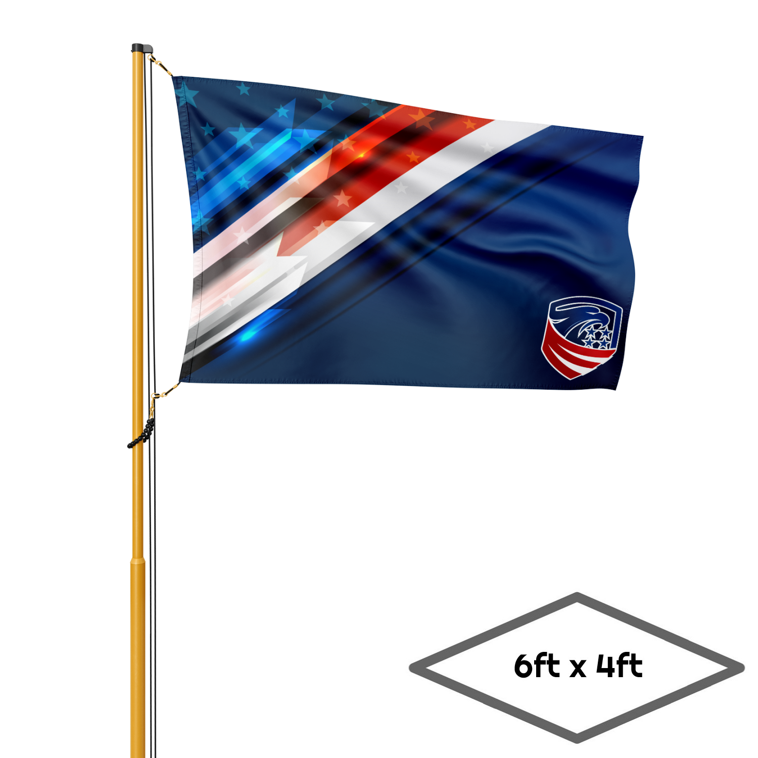 Single-Sided Dye Sublimation 1-Layer Flag (6' X 4') 3
