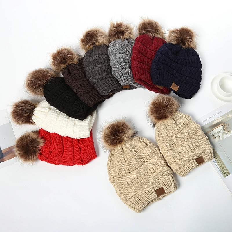 Solid Ribbed Beanie with Pom 2
