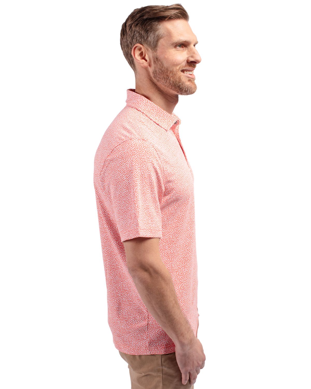 Cutter & Buck Virtue Recycled Botanical Print Featherlight Pique Mens  Polo 46