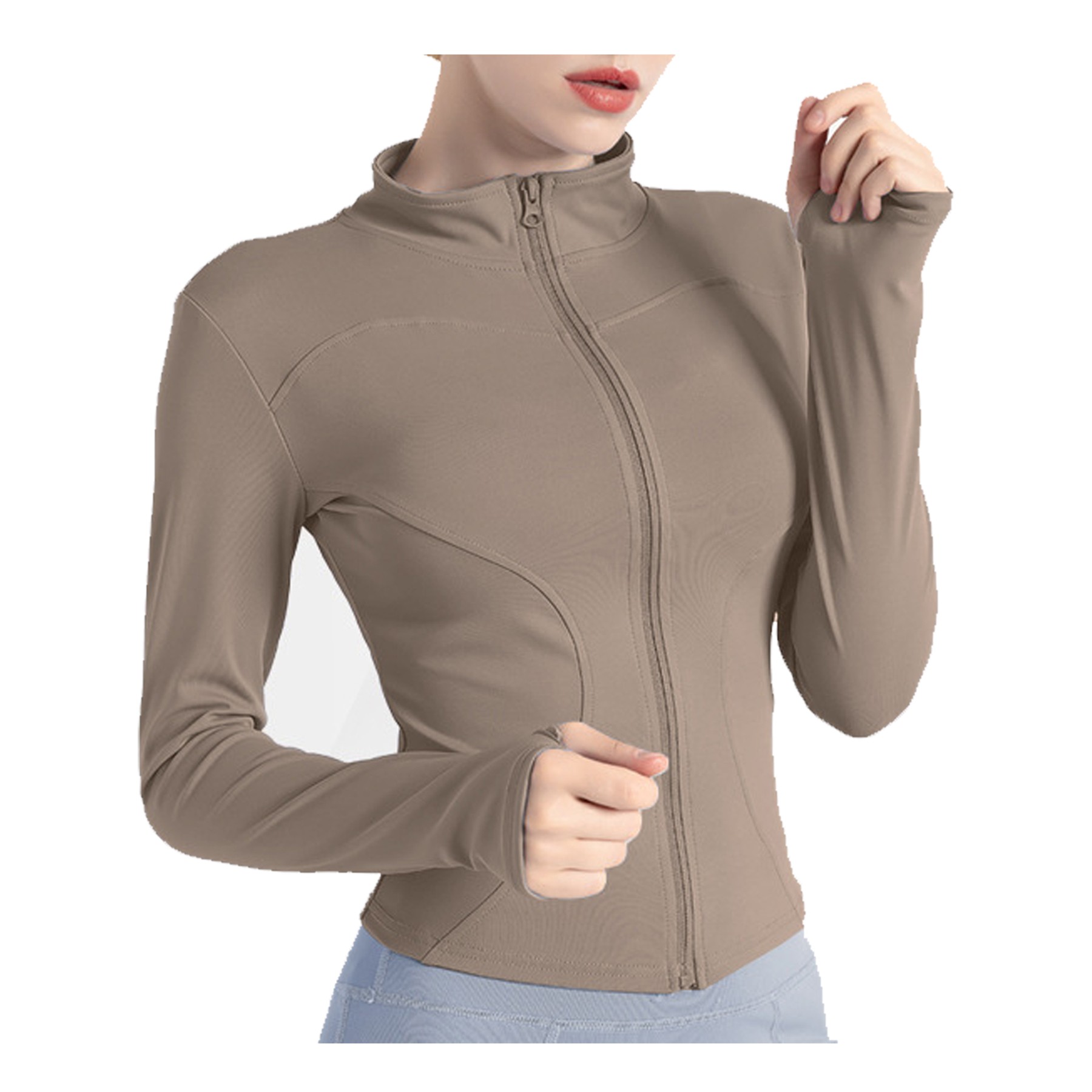 Women Lightweight Full Zip Slim Fit Yoga Sportwear 14