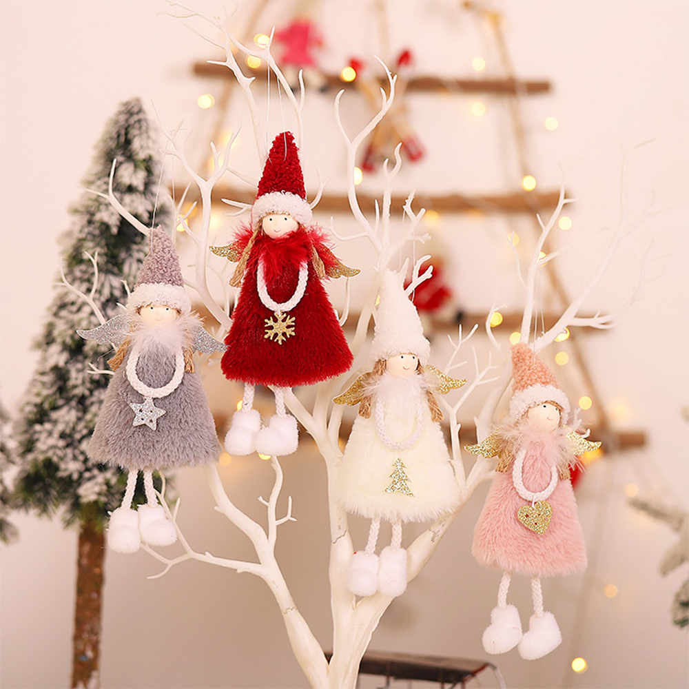 Christmas Fluffy Doll Feather Angel Pendant 2