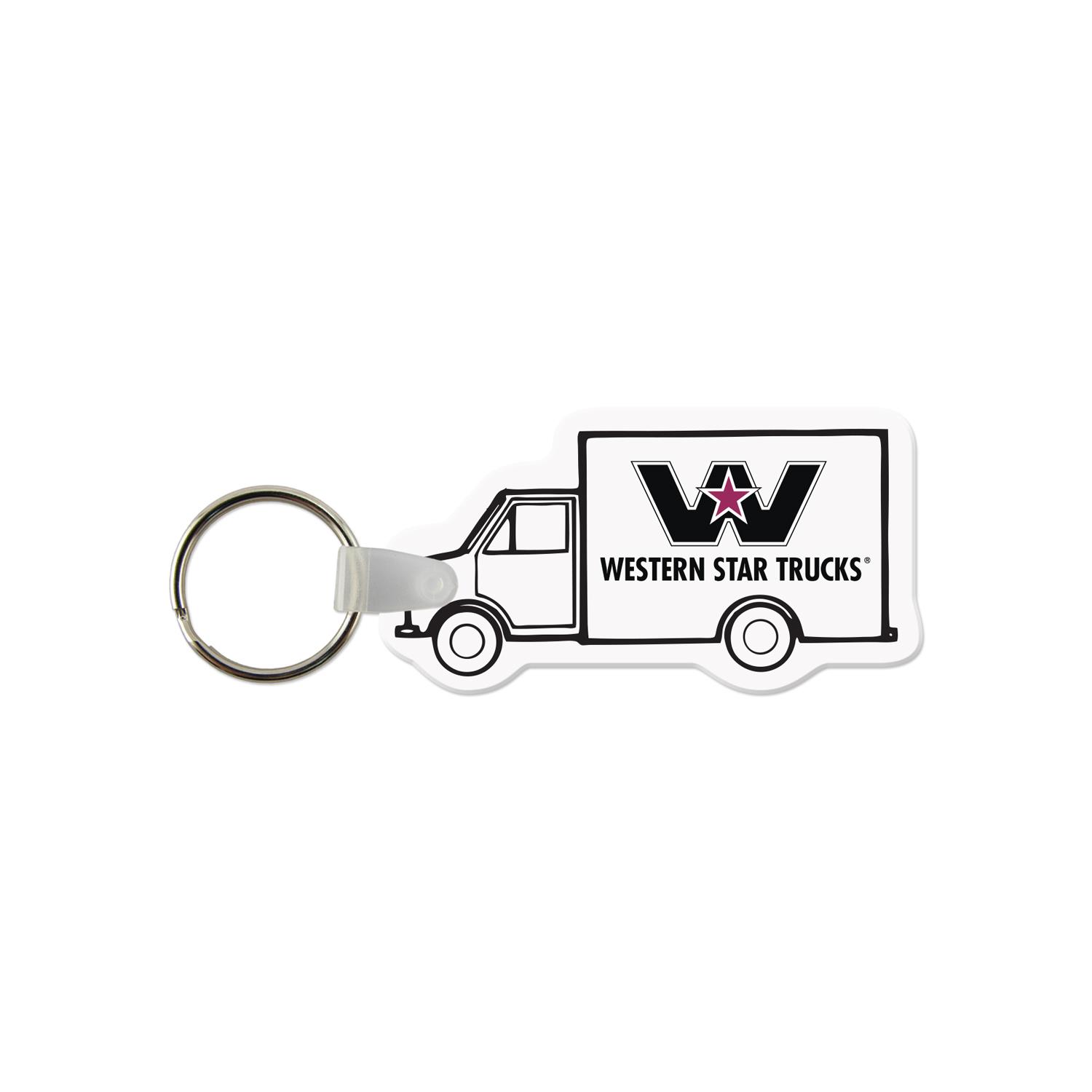 Box Truck Shaped USA Made Vinyl Keychain 2