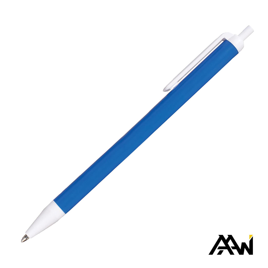 Value Slim Pen w/Glossy Colored Barrel - Matte White Accent 15